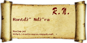 Rontó Nóra névjegykártya