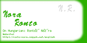 nora ronto business card